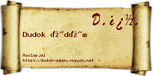 Dudok Ádám névjegykártya