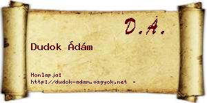 Dudok Ádám névjegykártya